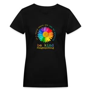2024 *DAISY BE KIND* Rainbow Party Women's V-Neck T-Shirt