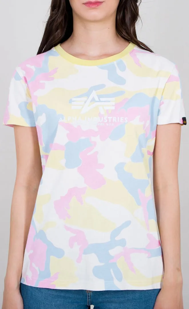 Alpha Industries New Camo Basic T-shirt for women, yellow-blue