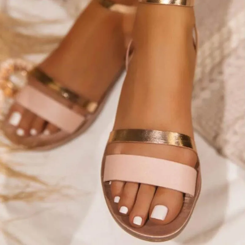 Amozae-Women Sandals Retro Fashion Summer Women Shoes Snakeskin Print Casual Sandals Buckle Straps Beach Shoes Ladies Summer Sandals