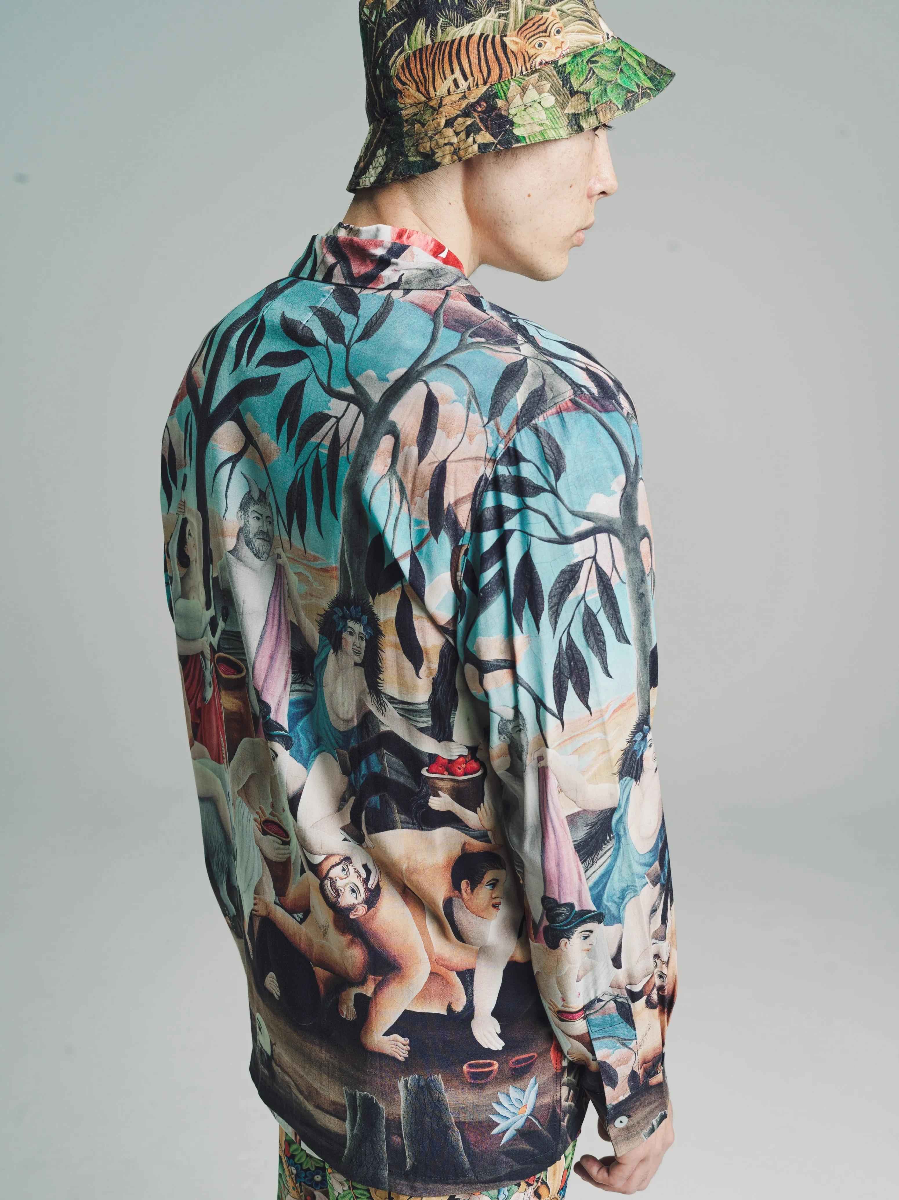 'Bacchanal' Rayon Long Sleeve Shirt