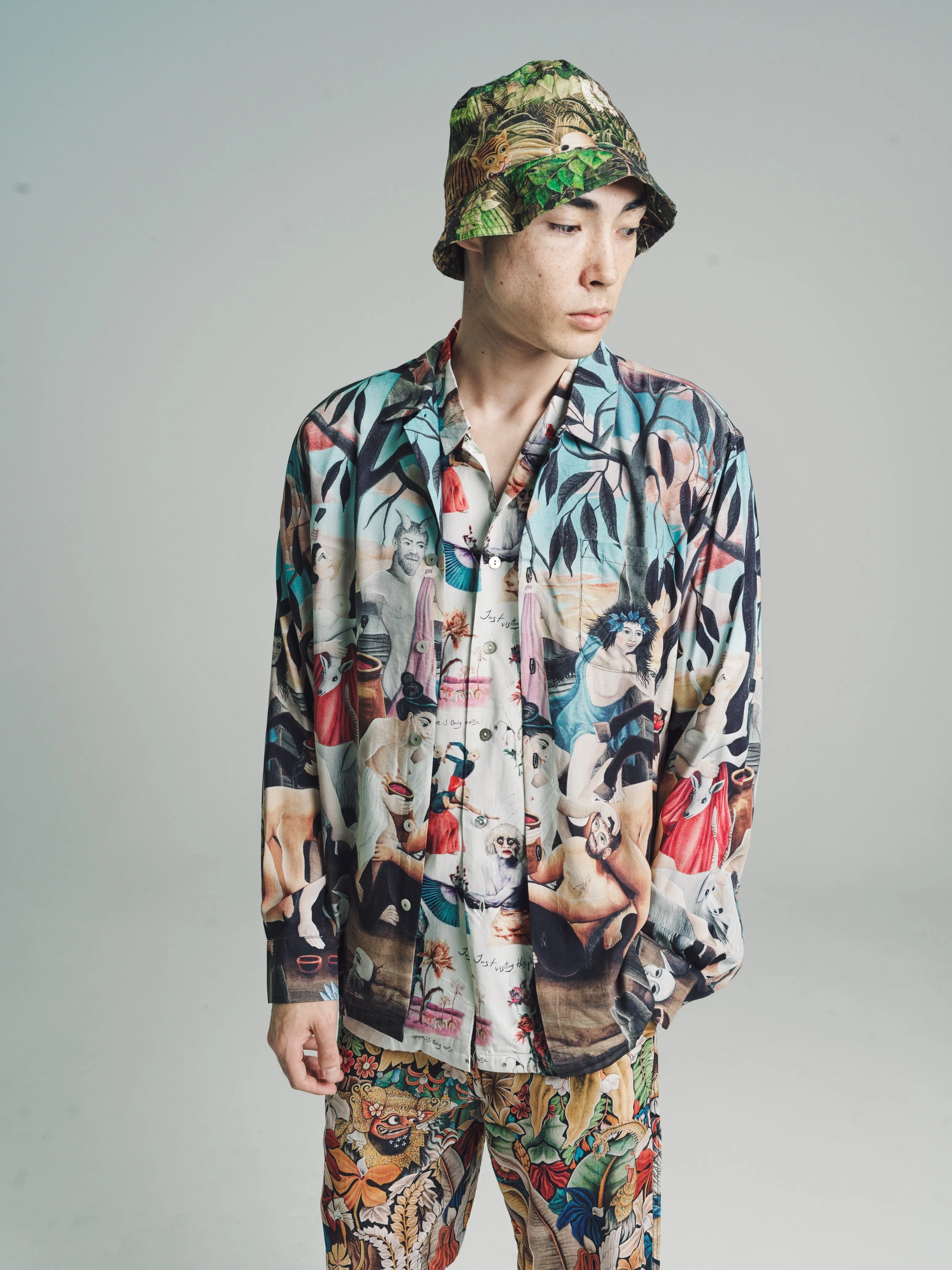 'Bacchanal' Rayon Long Sleeve Shirt