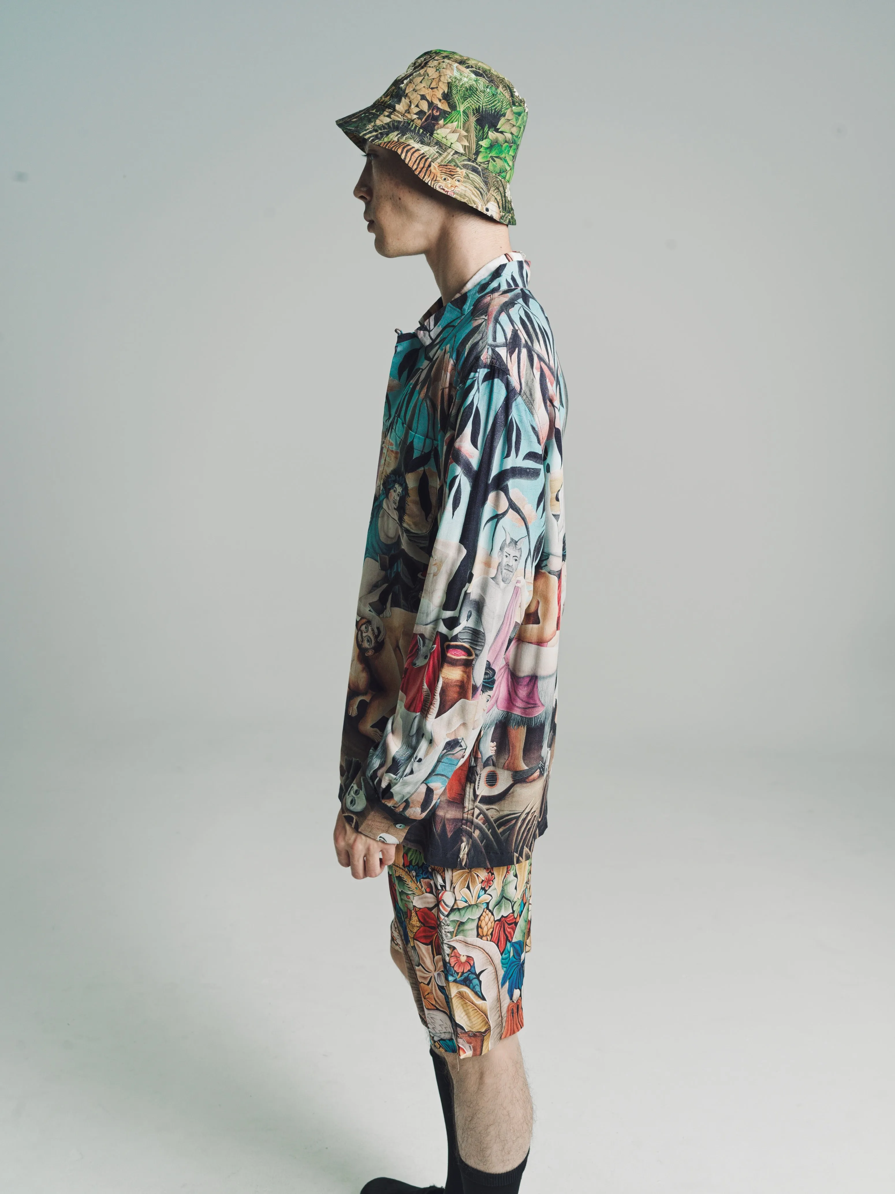 'Bacchanal' Rayon Long Sleeve Shirt