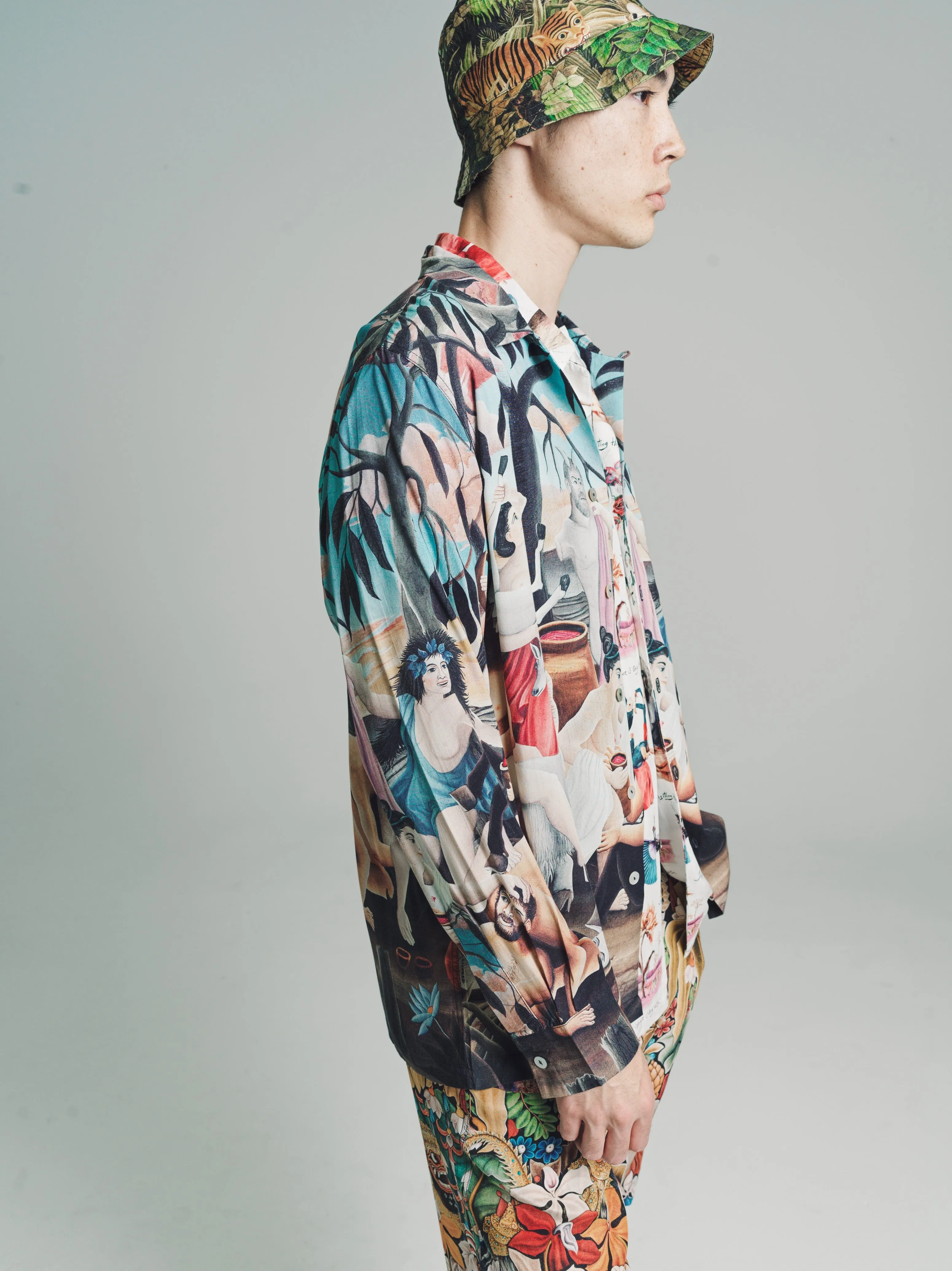 'Bacchanal' Rayon Long Sleeve Shirt