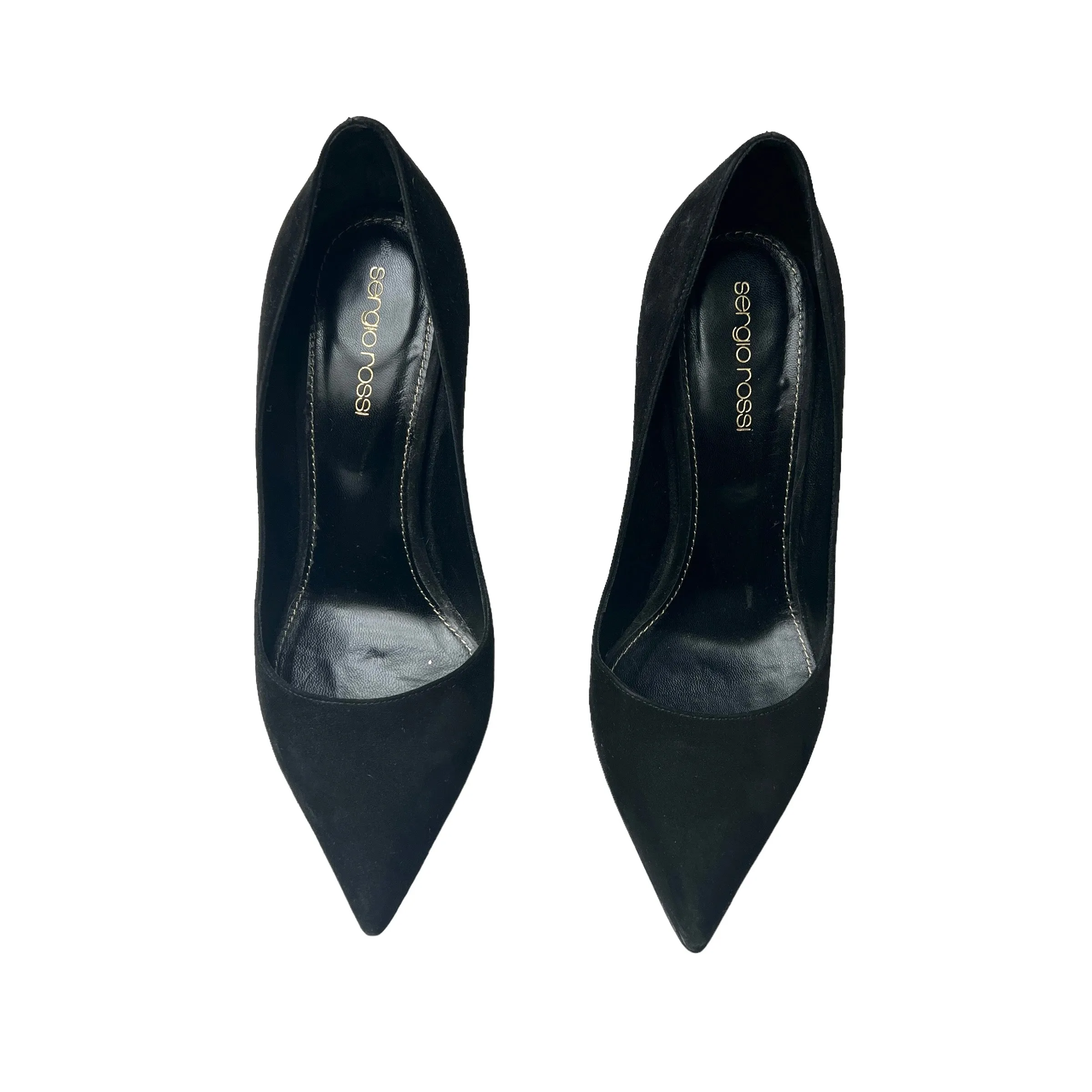 Black Suede High Heels - 7