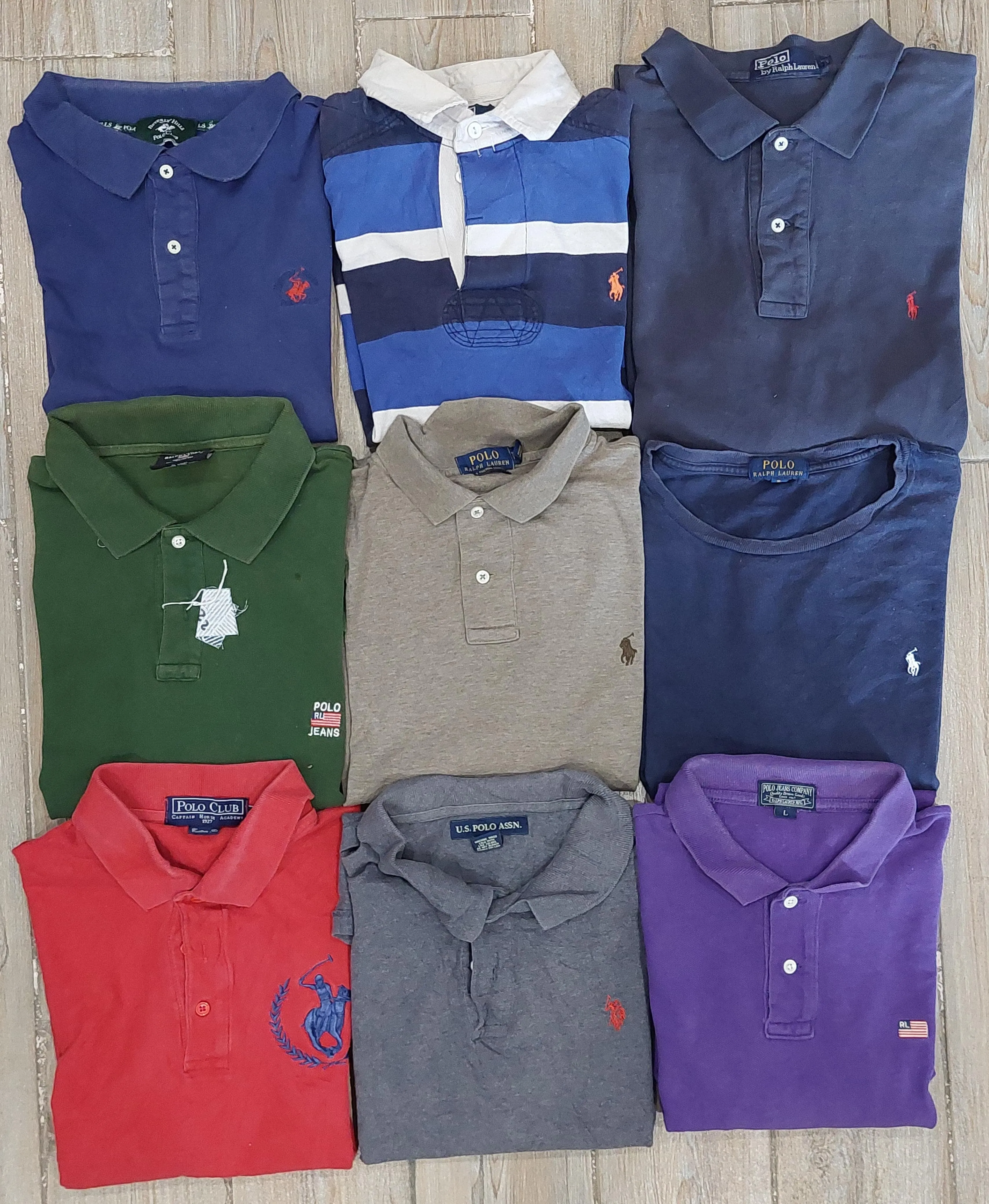 Branded Polo Ralph Lauren Collar T-Shirts - 9 Pieces