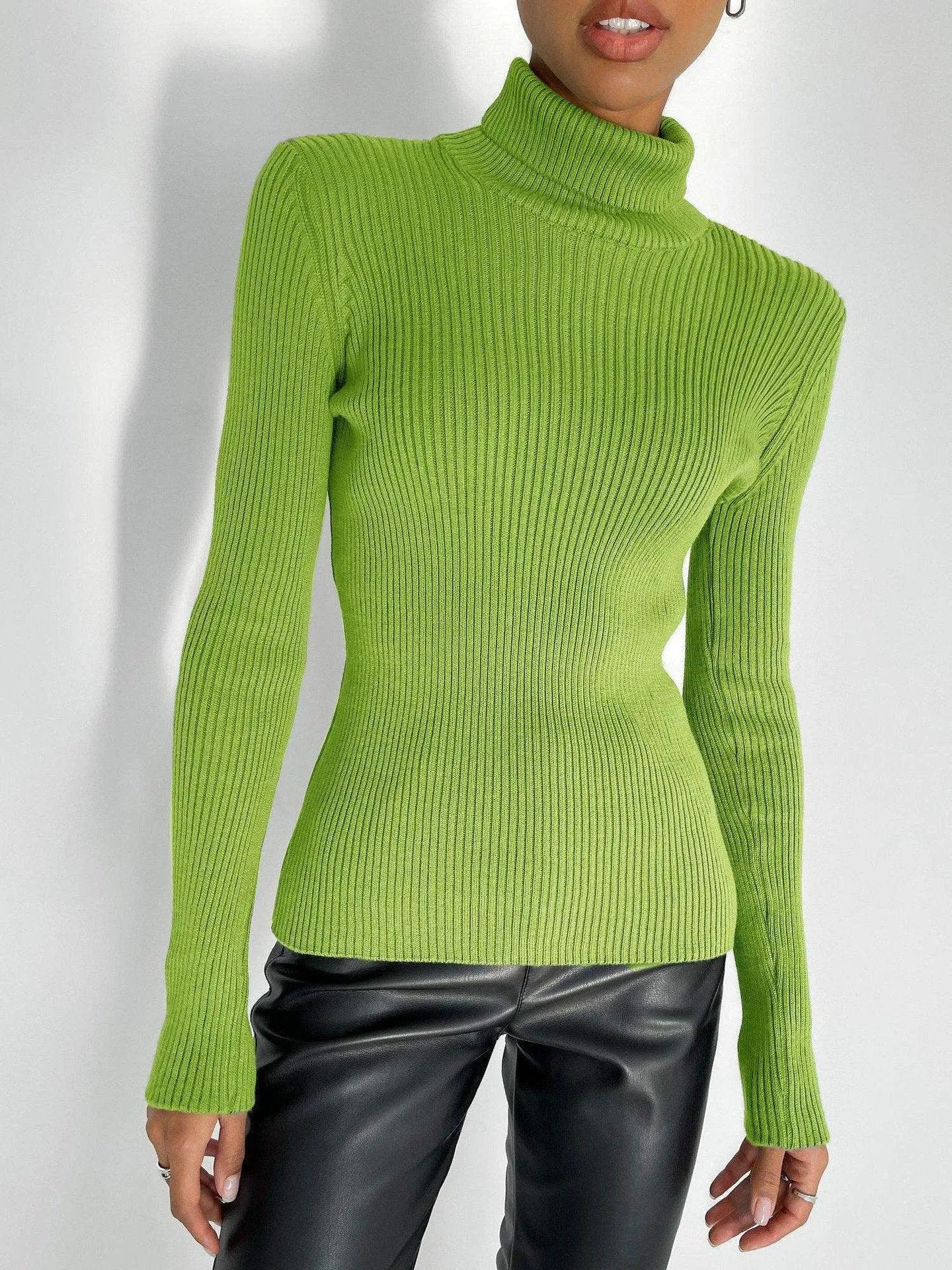 Collar Solid Color Women Daily Knit Top MY0062