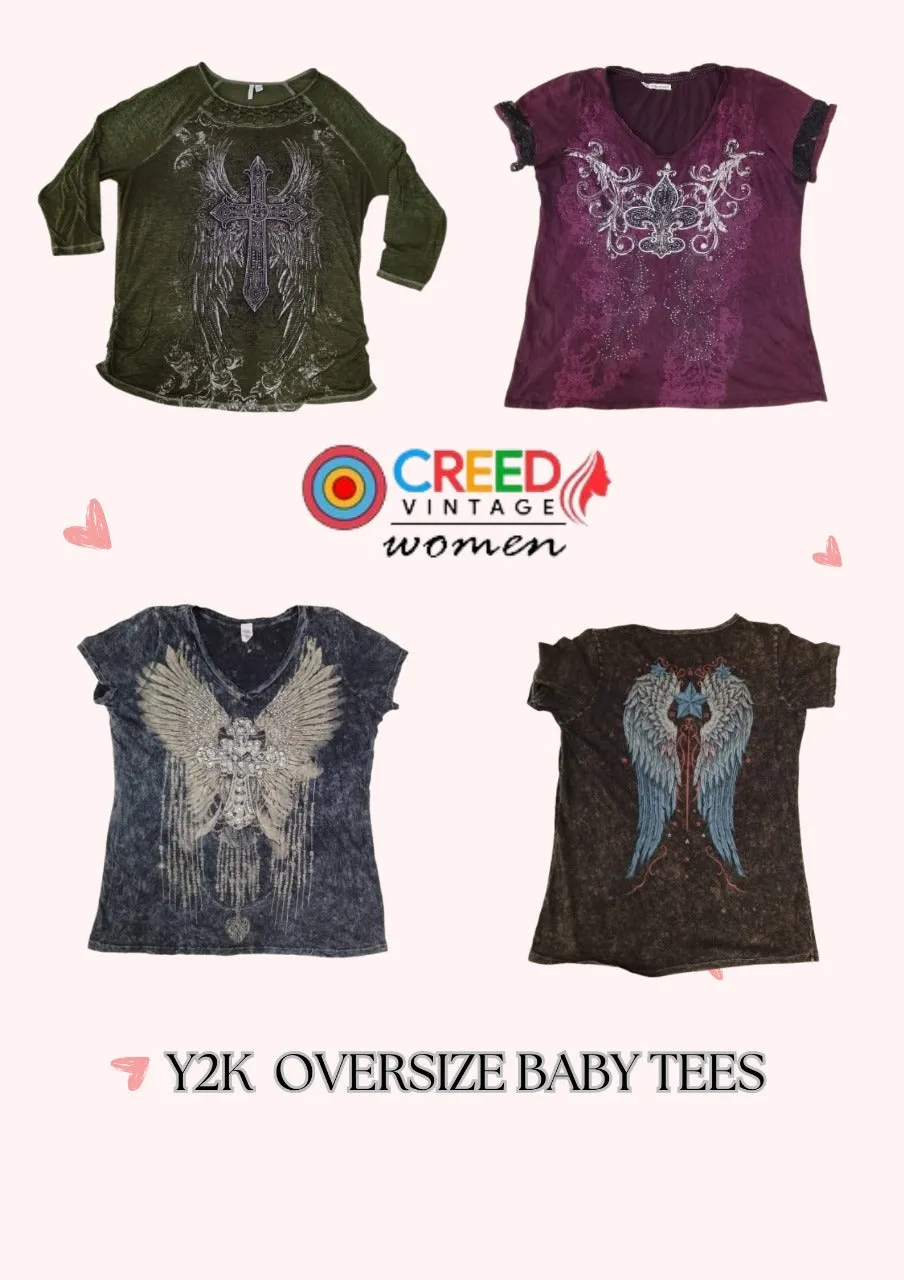 CR2860 Y2K Baby Tees - 12 Pcs