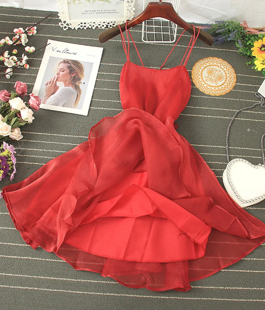 Cute tulle backless short dress mini dress  S05