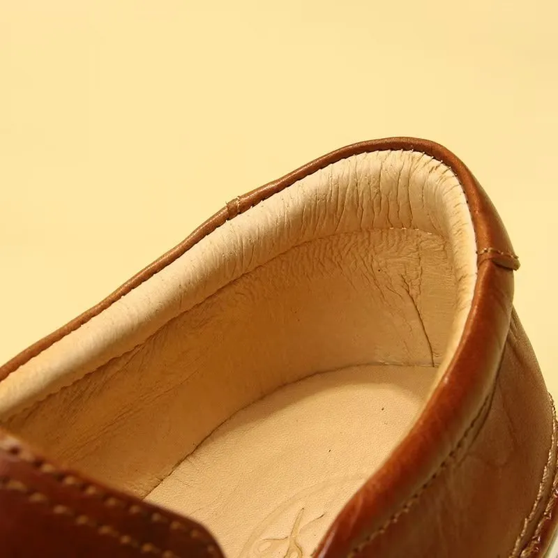 Elegant Leather Slip On High End Sneakers