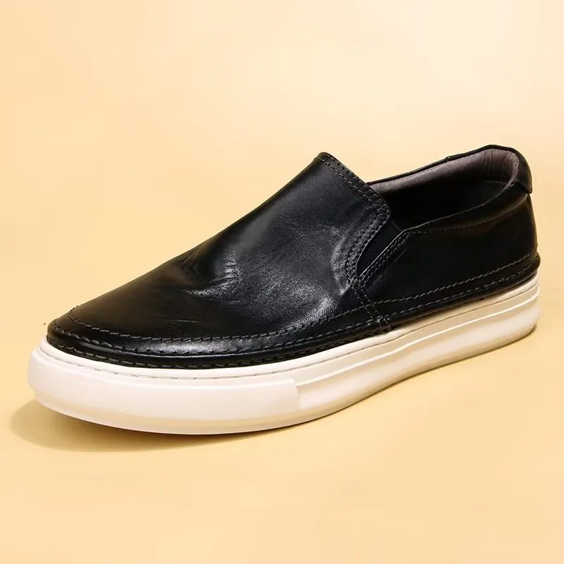 Elegant Leather Slip On High End Sneakers