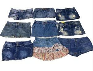 European Y2k Branded Denim Mini/Midi Skirts Mixed - 10 Pcs