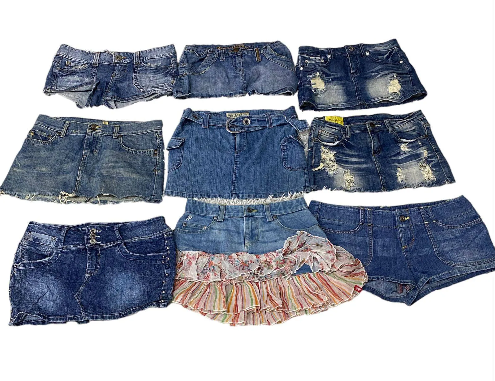 European Y2k Branded Denim Mini/Midi Skirts Mixed - 10 Pcs