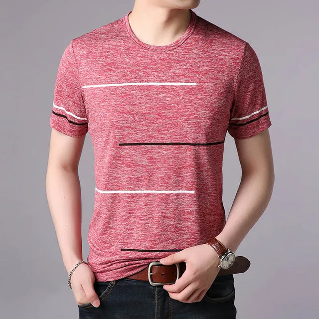 Four Stripes O Neck Short Sleeve Tees