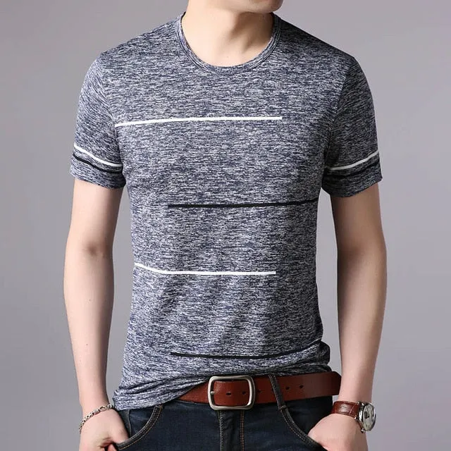 Four Stripes O Neck Short Sleeve Tees