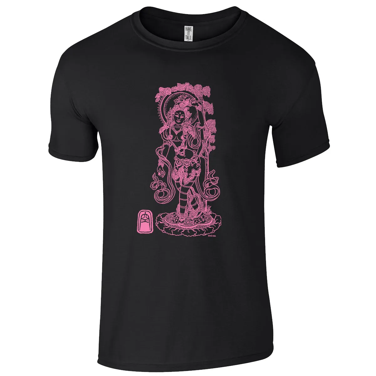 Have It Tall - Carefree Goddess Print Cotton T Shirt