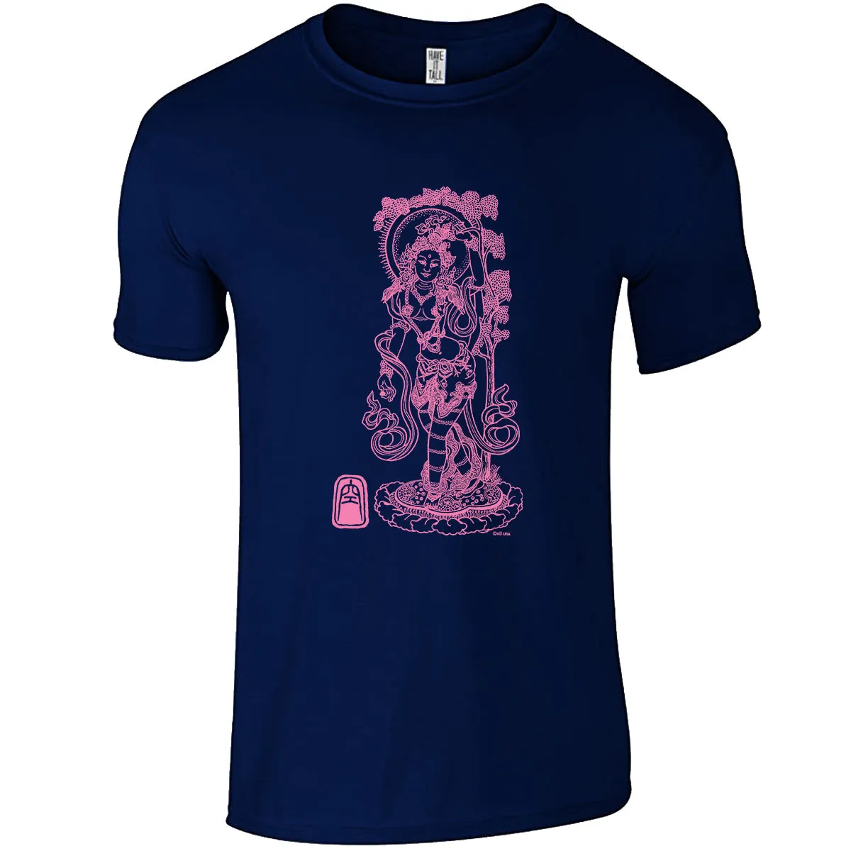 Have It Tall - Carefree Goddess Print Cotton T Shirt