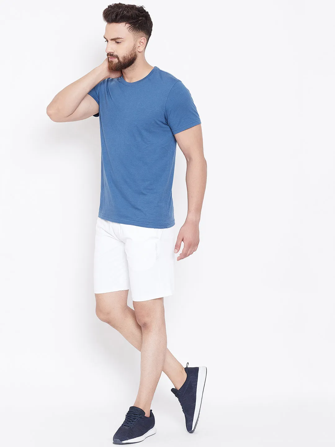 JUMP USA Men White Solid Active Wear Shorts