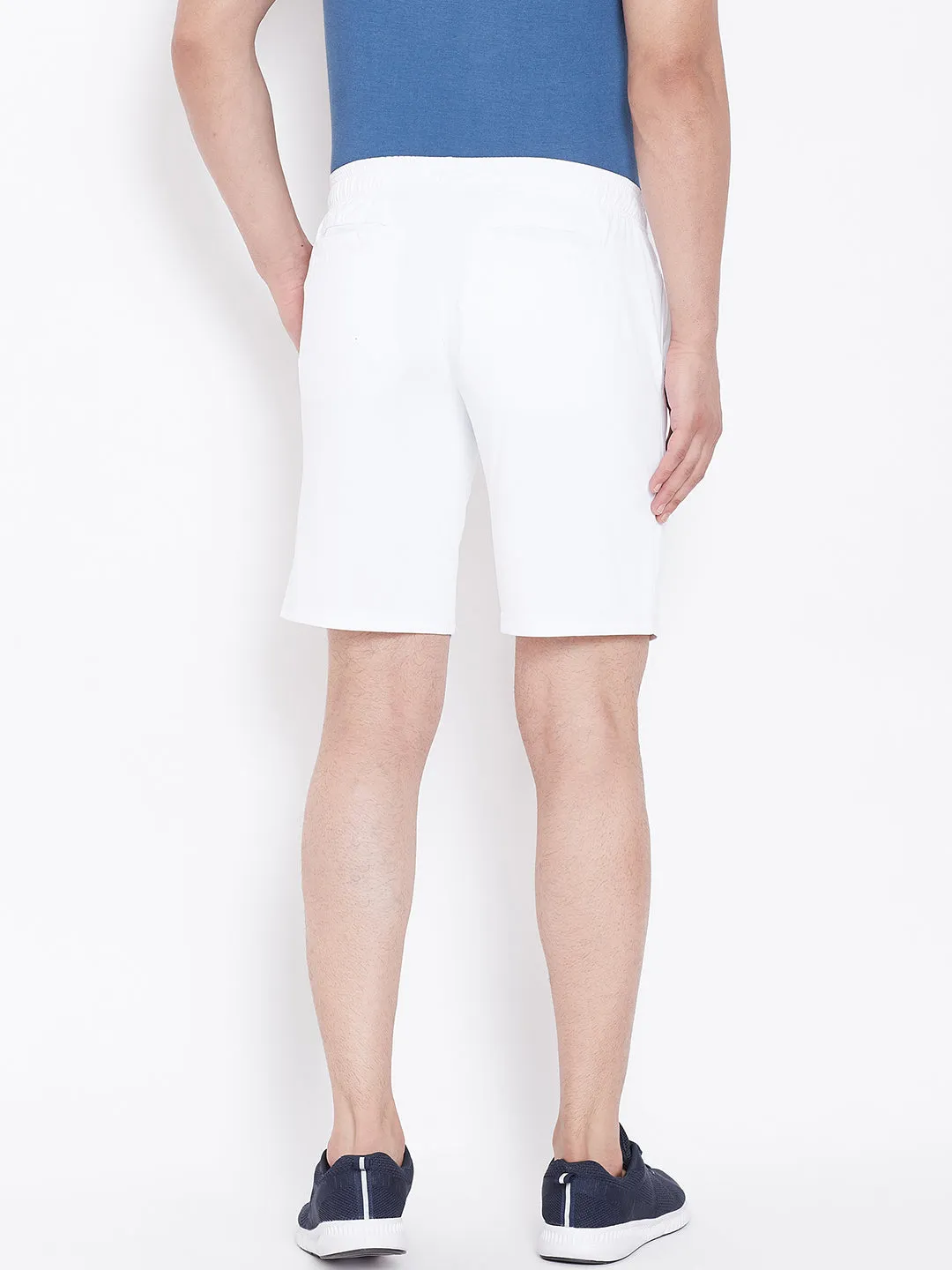 JUMP USA Men White Solid Active Wear Shorts