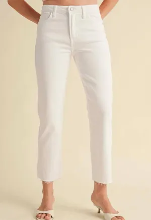 Just Black - High Rise Vintage Straight Jean Optic White