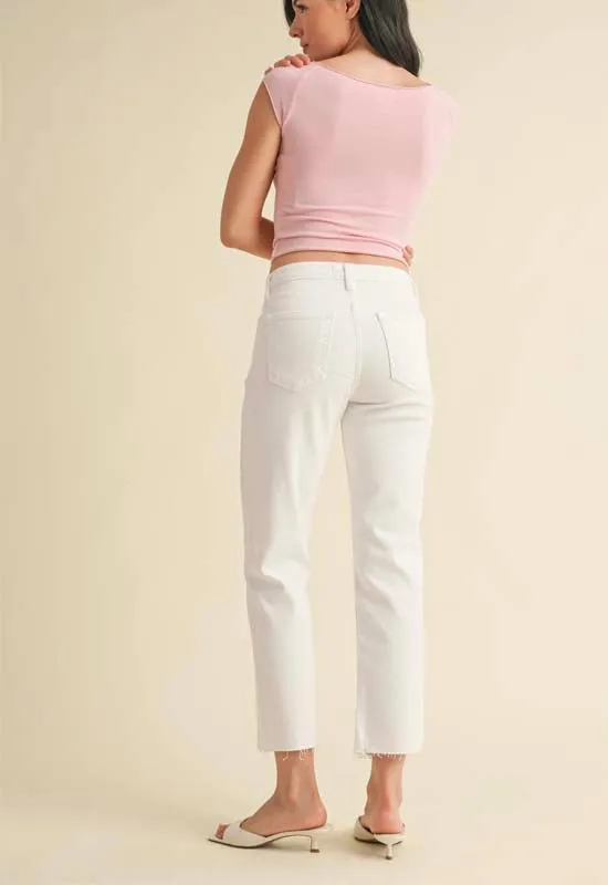 Just Black - High Rise Vintage Straight Jean Optic White
