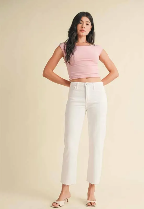 Just Black - High Rise Vintage Straight Jean Optic White