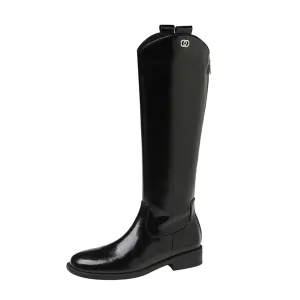 LeatherLux Chic Cowhide Slip-On Winter Boots 1 2