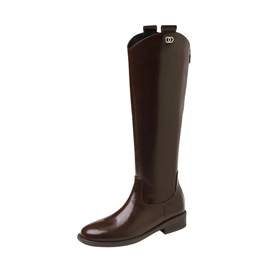 LeatherLux Chic Cowhide Slip-On Winter Boots 1 2
