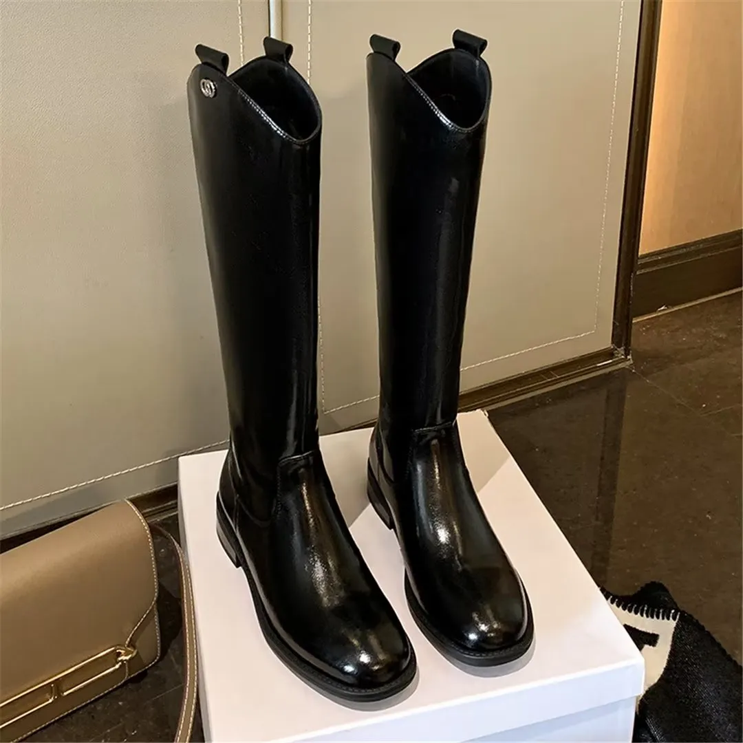 LeatherLux Chic Cowhide Slip-On Winter Boots 1 2