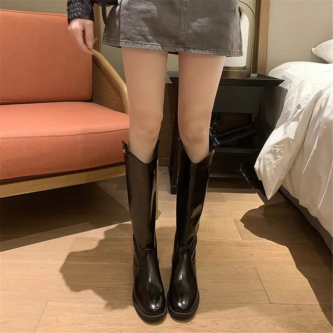 LeatherLux Chic Cowhide Slip-On Winter Boots 1 2