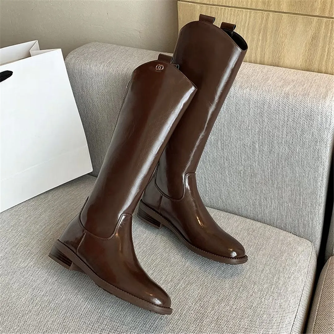 LeatherLux Chic Cowhide Slip-On Winter Boots 1 2