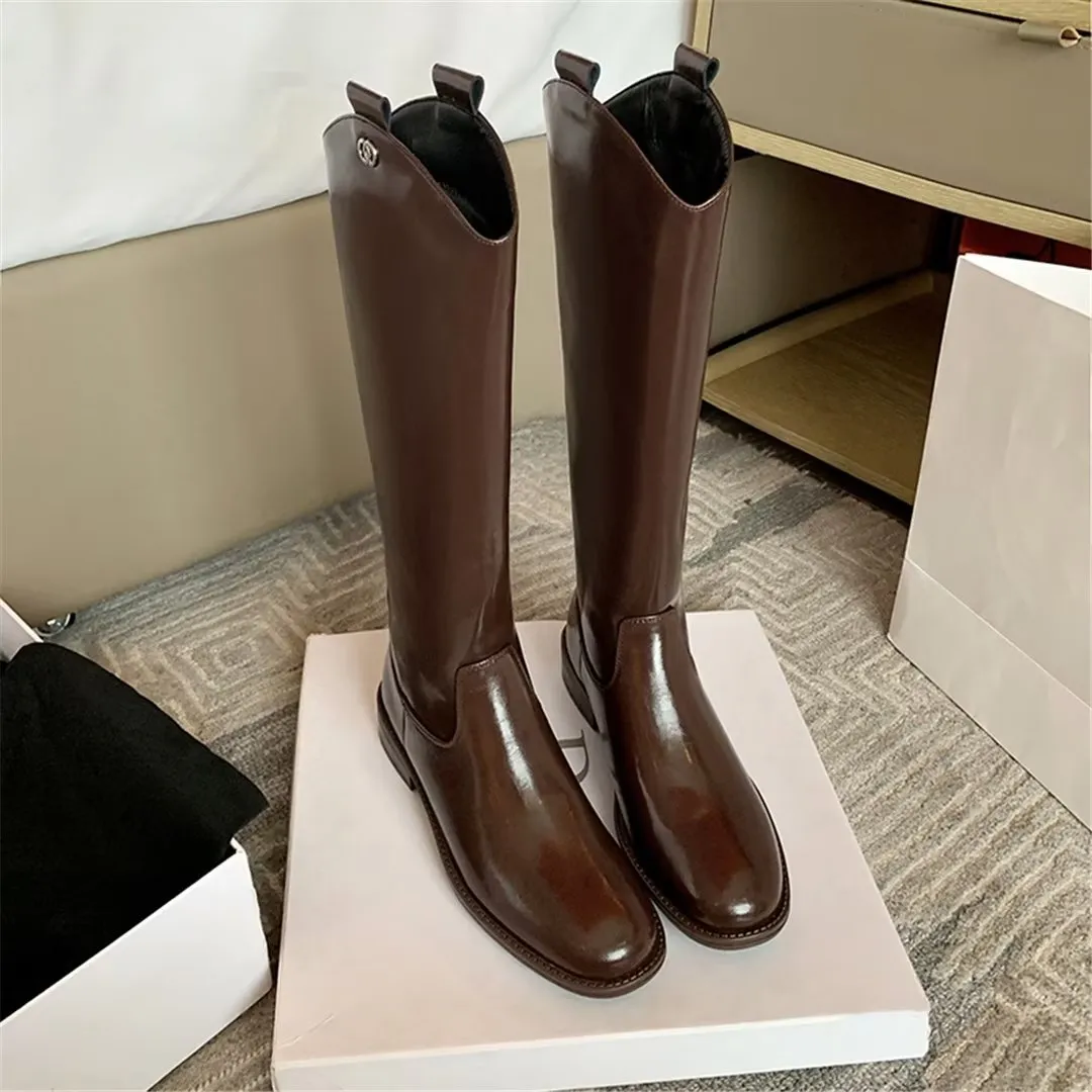LeatherLux Chic Cowhide Slip-On Winter Boots 1 2