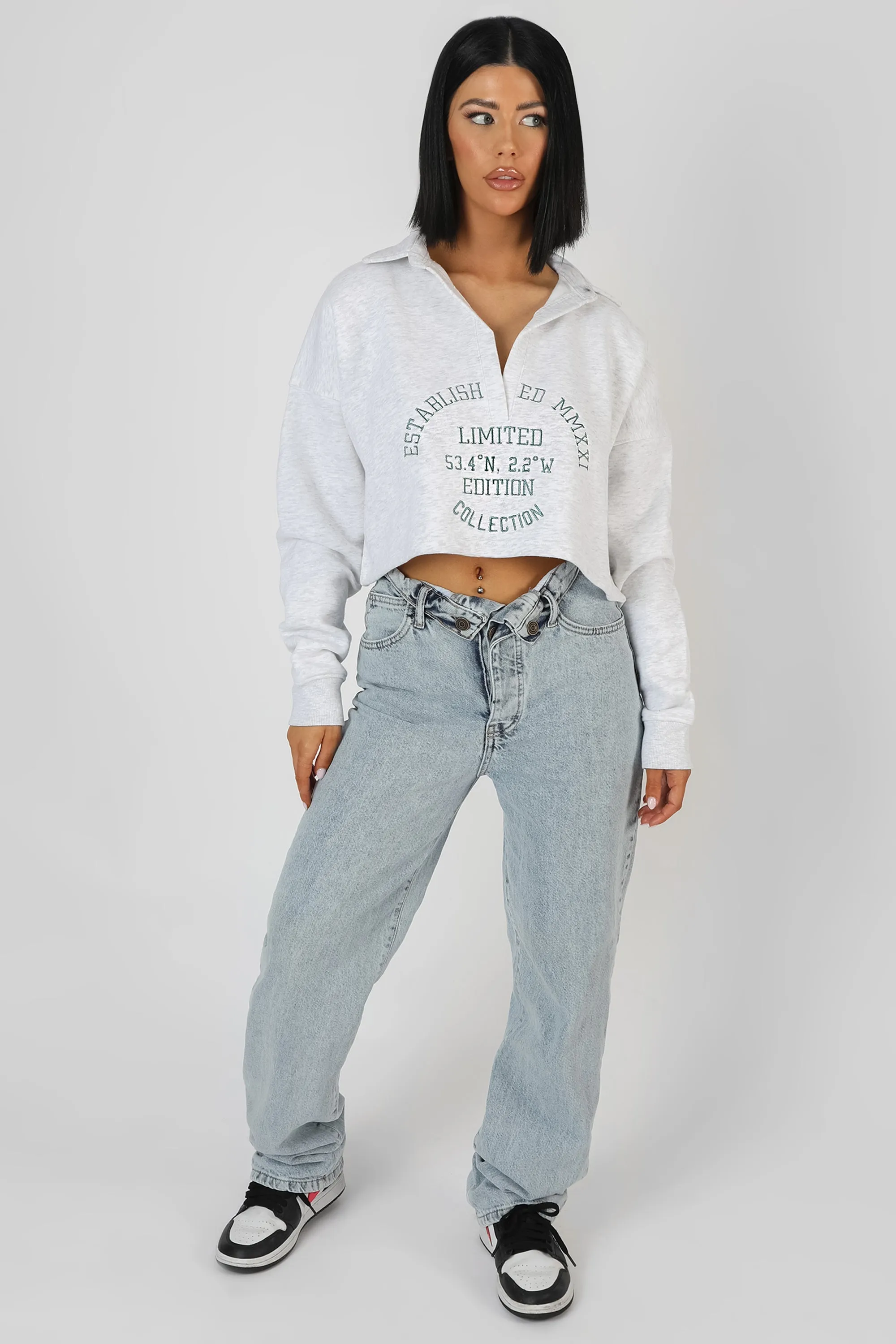 Limited Edition Embroidery Sweatshirt Oatmeal Marl