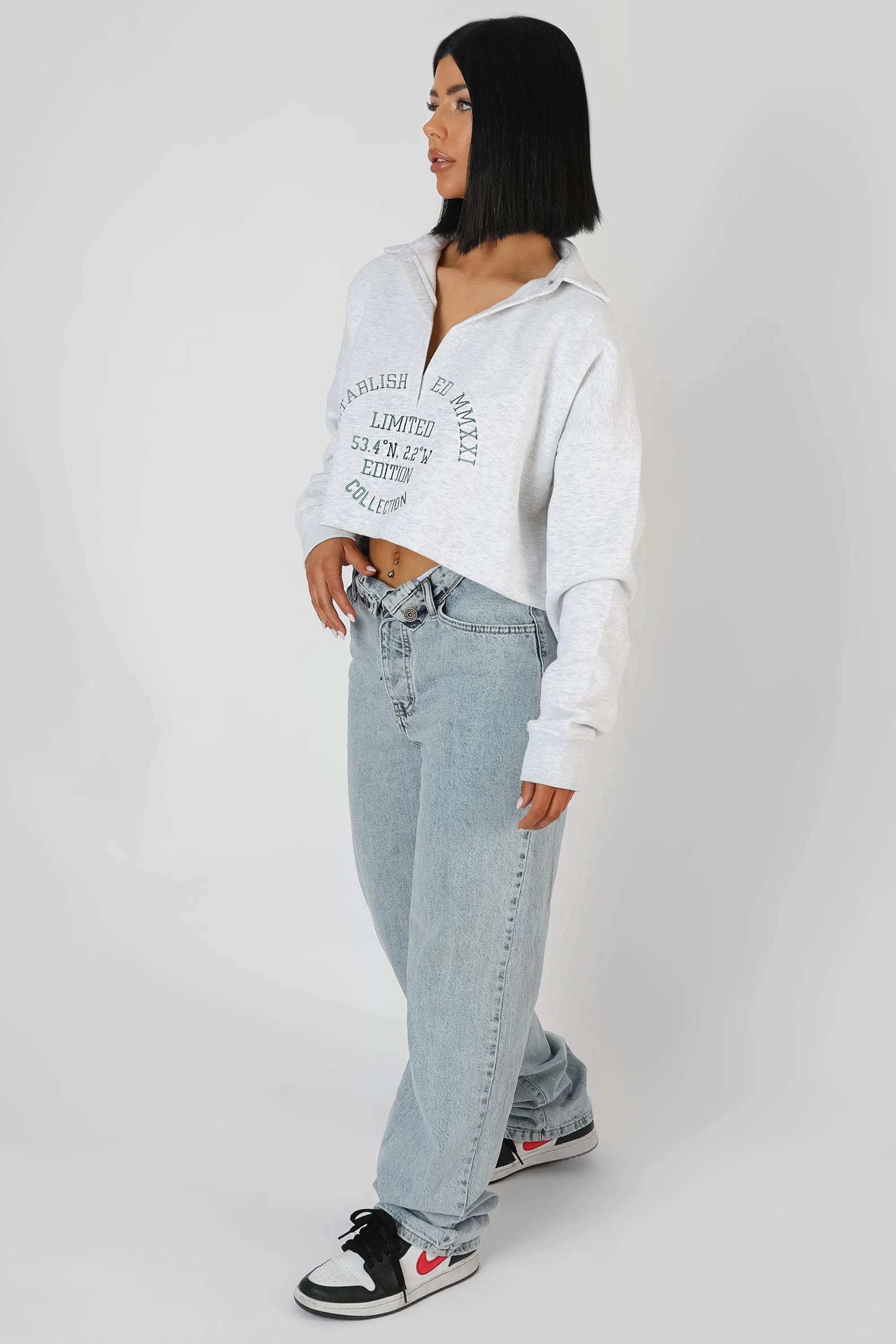 Limited Edition Embroidery Sweatshirt Oatmeal Marl