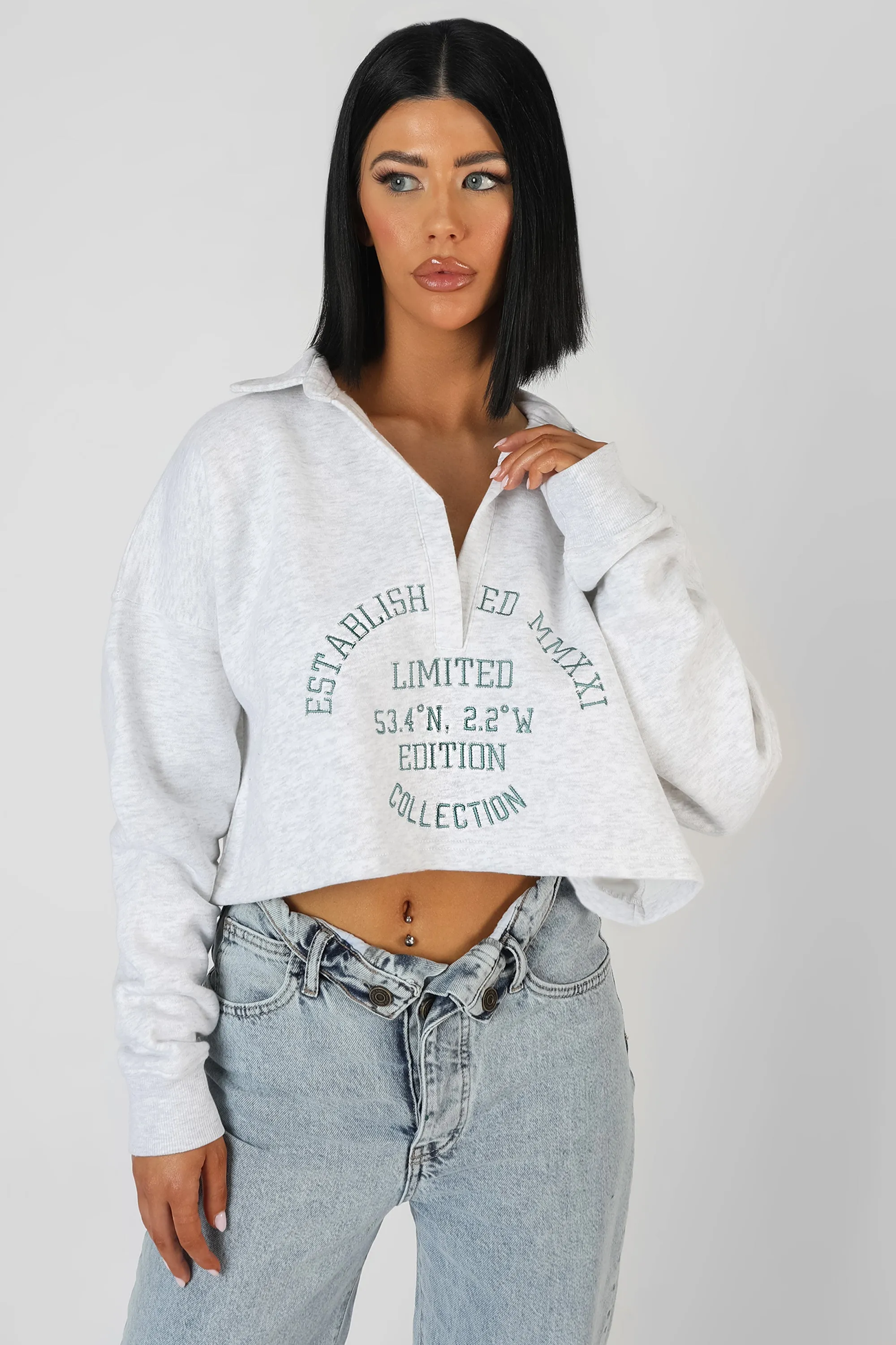 Limited Edition Embroidery Sweatshirt Oatmeal Marl