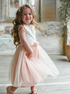 Lovely Round Neck Sleeveless A Line Tulle Flower Girl DressesGTE2131