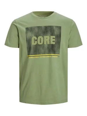 Men J&J Round Tshirt - Olive Green x Yellow
