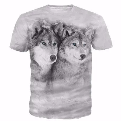 Men Women Harajuku Sexy Rock Prints tshirts Cool Lions Wolf Flag Eagle 3D t shirt Male Female Vintage t shirts tees