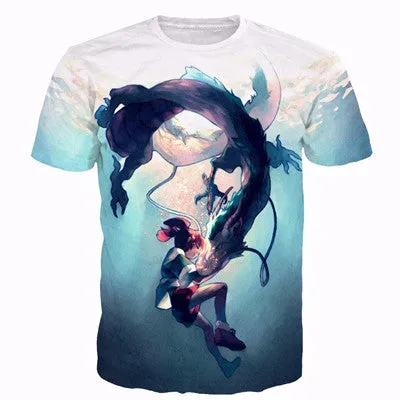 Men Women Harajuku Sexy Rock Prints tshirts Cool Lions Wolf Flag Eagle 3D t shirt Male Female Vintage t shirts tees