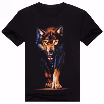 Men Women Harajuku Sexy Rock Prints tshirts Cool Lions Wolf Flag Eagle 3D t shirt Male Female Vintage t shirts tees
