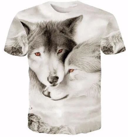 Men Women Harajuku Sexy Rock Prints tshirts Cool Lions Wolf Flag Eagle 3D t shirt Male Female Vintage t shirts tees
