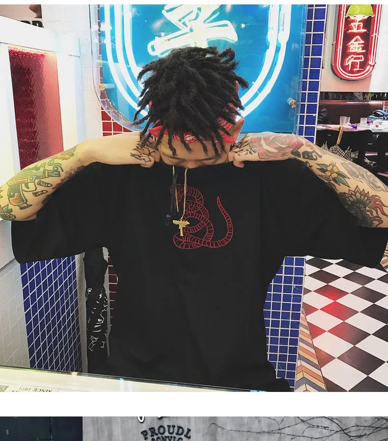 Plus Oversize Splice T-shirt Men