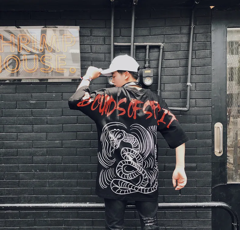 Plus Oversize Splice T-shirt Men