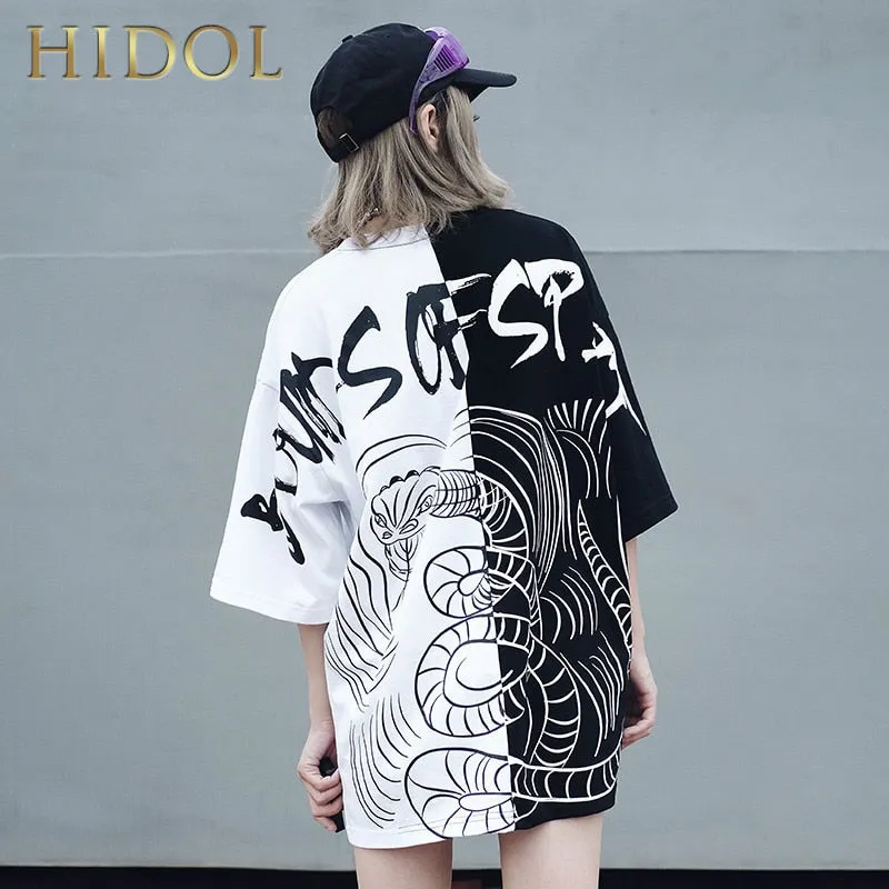 Plus Oversize Splice T-shirt Men