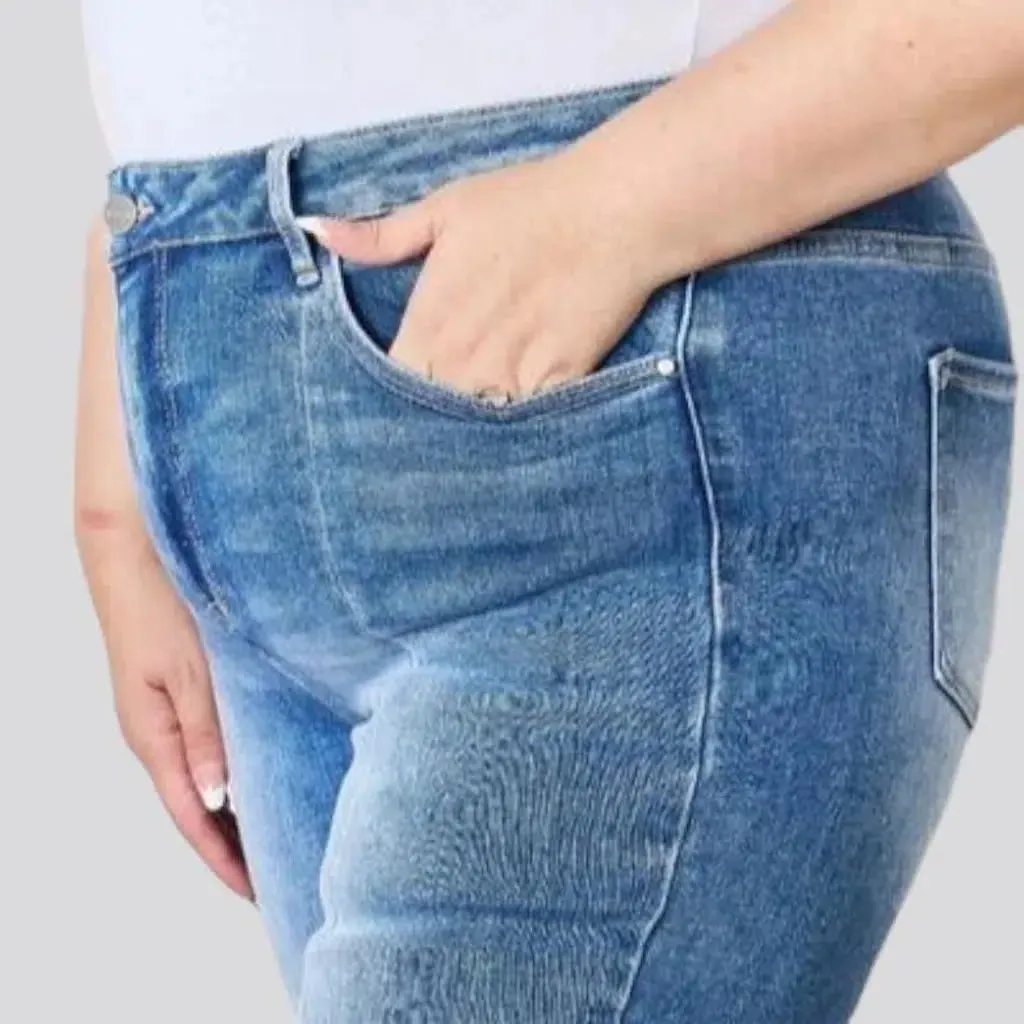 Plus-size women's high-waist jeans