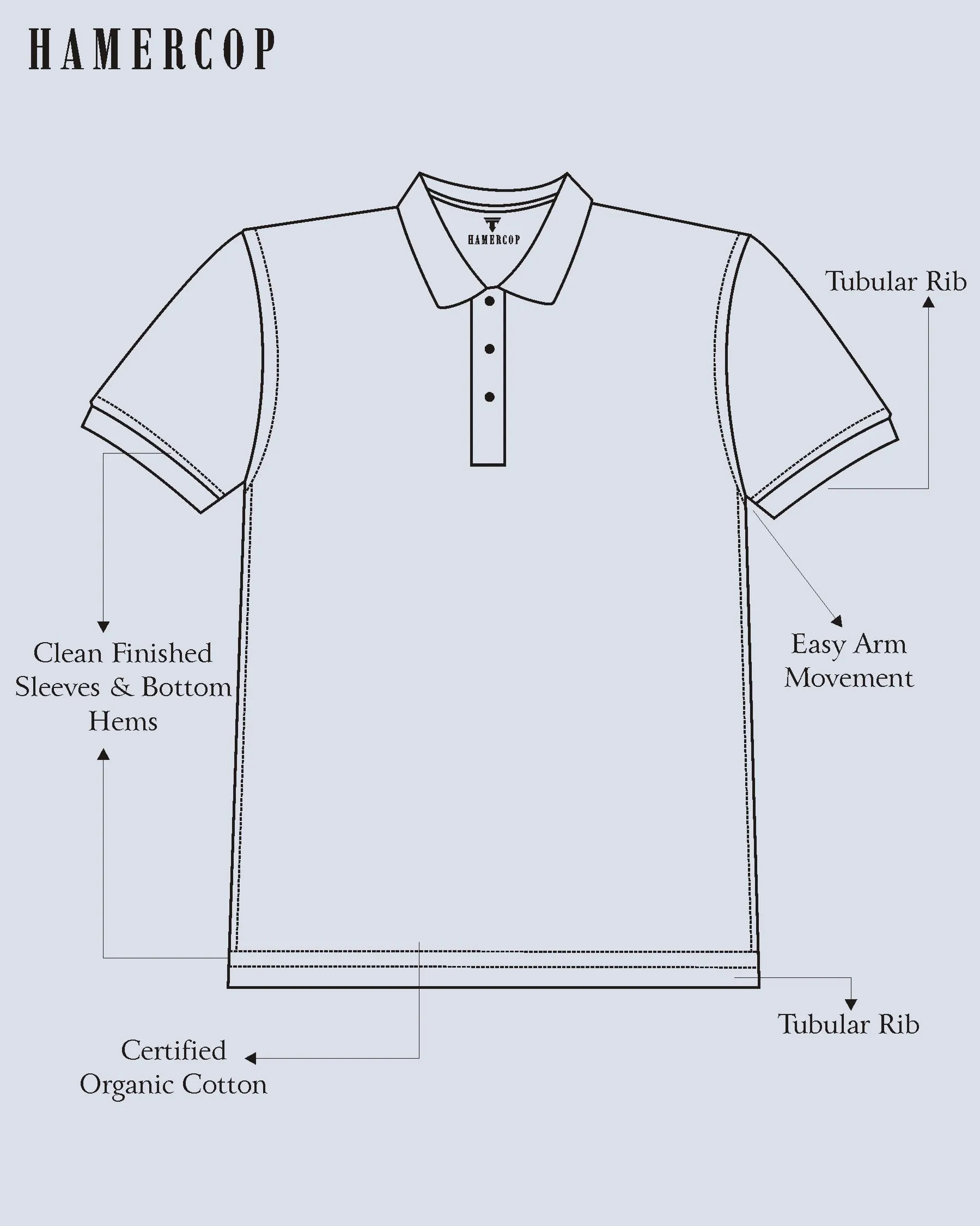 Resco Blue Knitted Cotton Polo T-Shirt