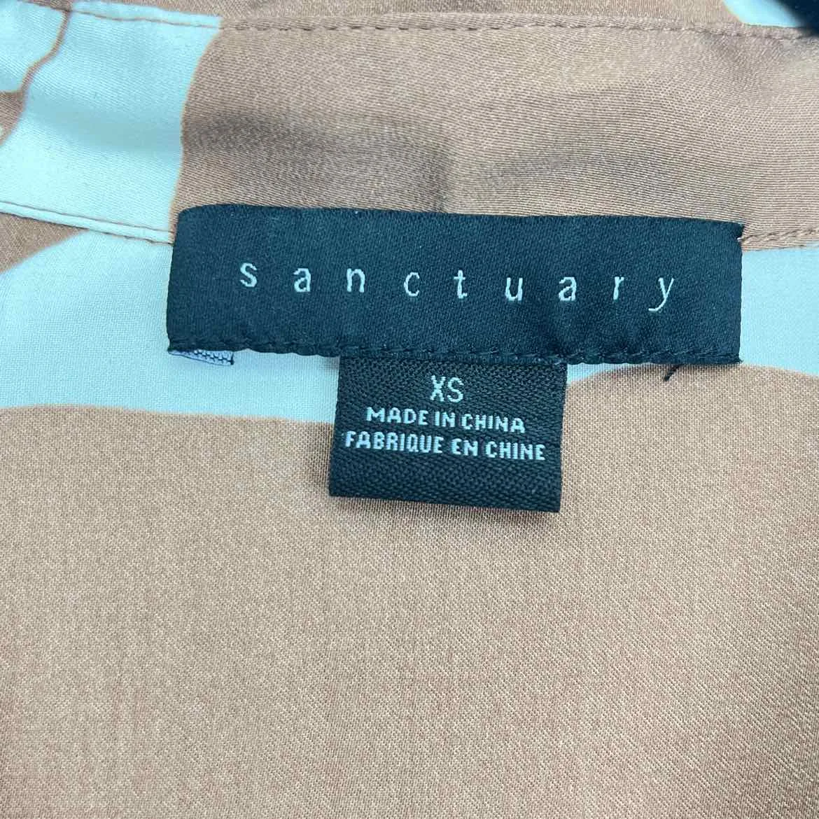 SANCTUARY LONGSLEEVE SHAPES Women's Tops Women Size XS Brown Top