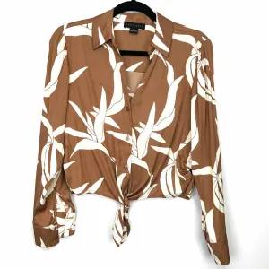 SANCTUARY LONGSLEEVE SHAPES Women's Tops Women Size XS Brown Top