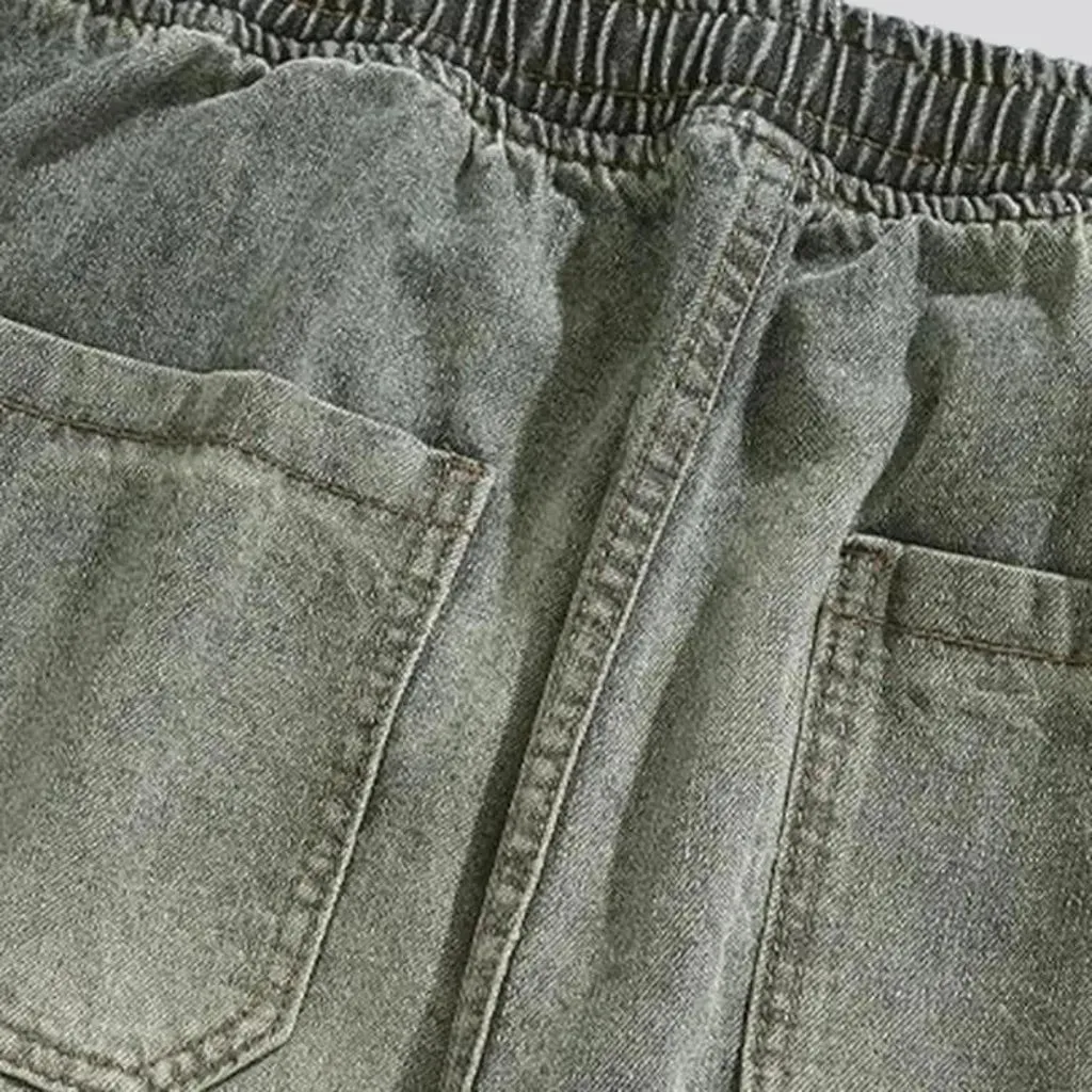 Stonewashed yellow-cast jeans for men