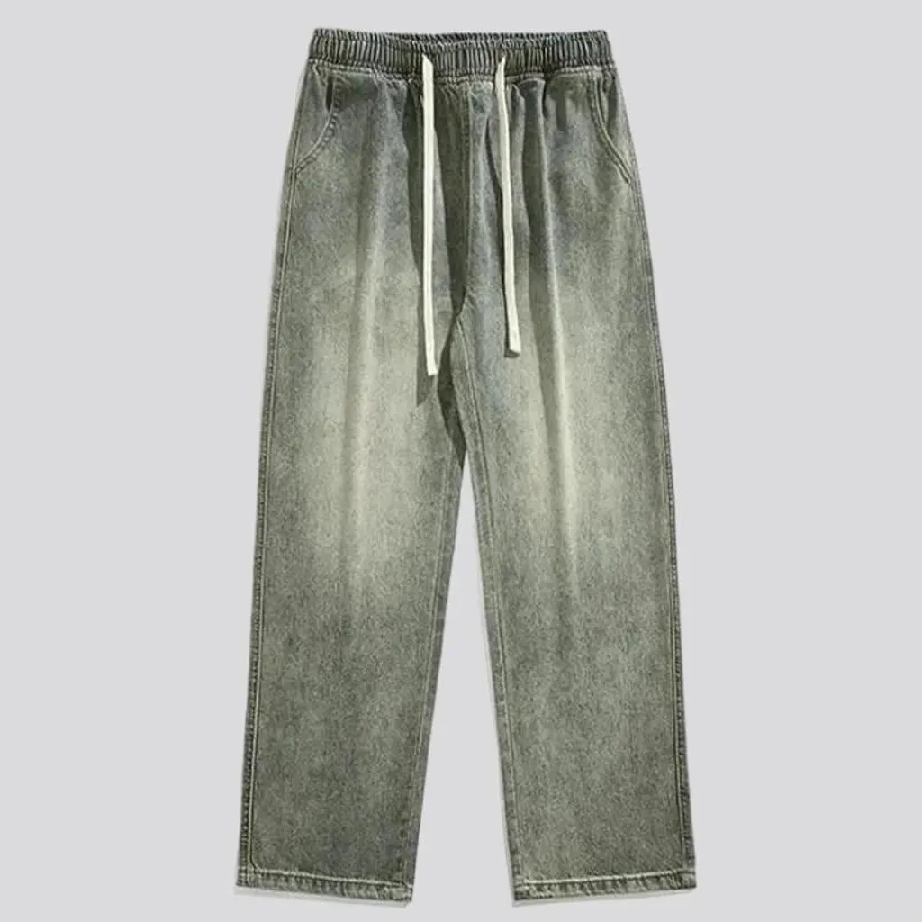 Stonewashed yellow-cast jeans for men