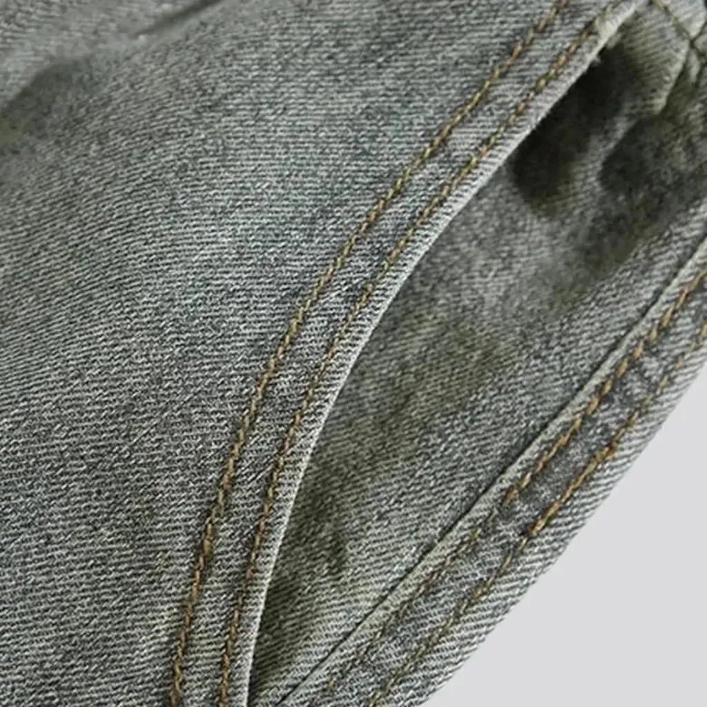 Stonewashed yellow-cast jeans for men